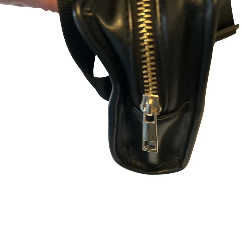 Amanda Uprichard‎ NY Black Vegan Leather Quilted Fanny Pack Belt Bag